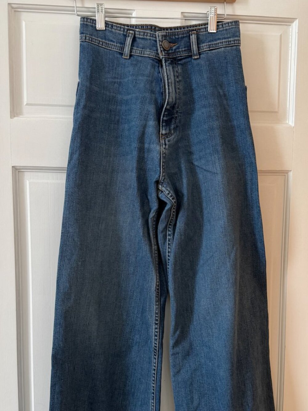 Zara high-rise wide leg jeans in a medium wash